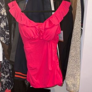 Vibrant Pink Ruffled Swimsuit